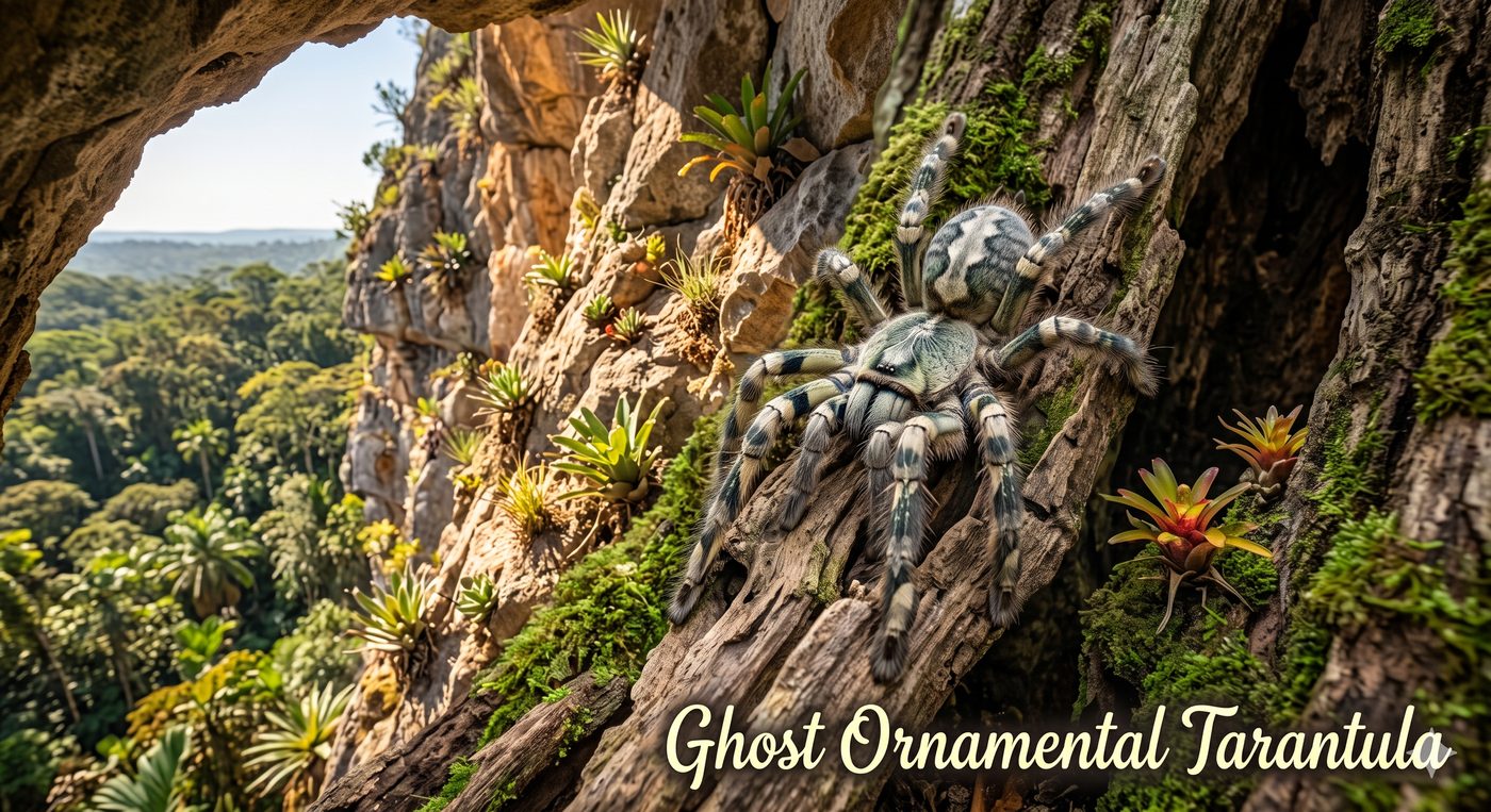 Ghost ornamental tarantula (Poecilotheria vittata)